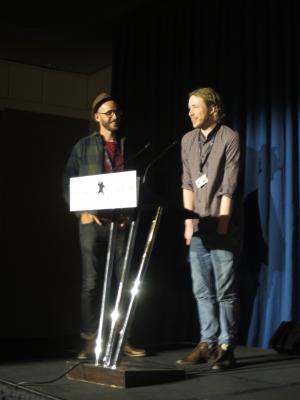 Alberto Bañares y A.T. White presentando Starfish en Sitges