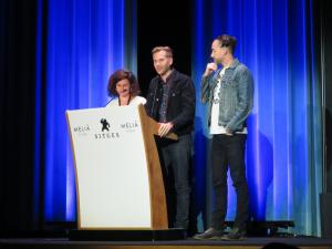 Justin Benson y Aaron Moorhead presentando Synchronic en Sitges