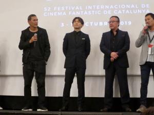 El director SABU y los actores Naoto y Ryo Ishibashi presentando Dancing Mary en Sitges